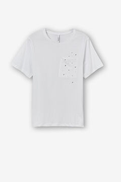 Springfield T-shirt com bolso frontal e apliques branco