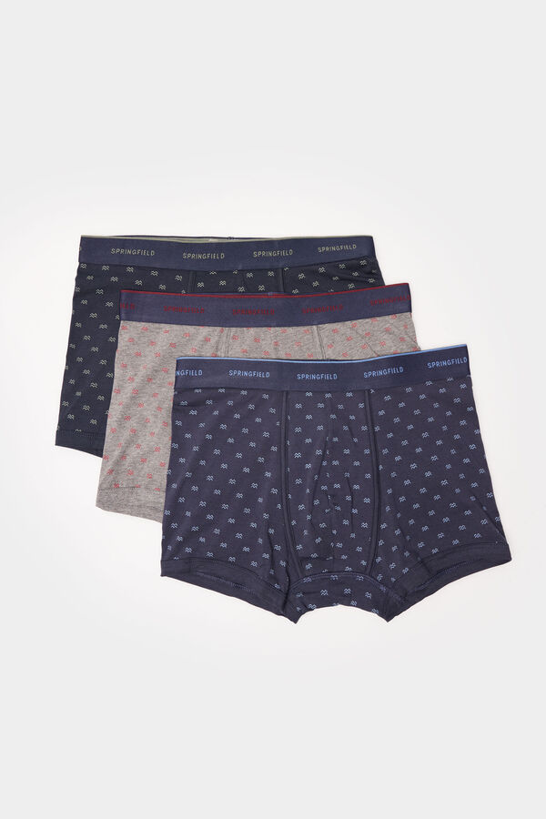 Springfield 3-pack of micro motif boxers blue