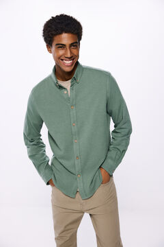 Springfield Rustic jersey-knit shirt blue