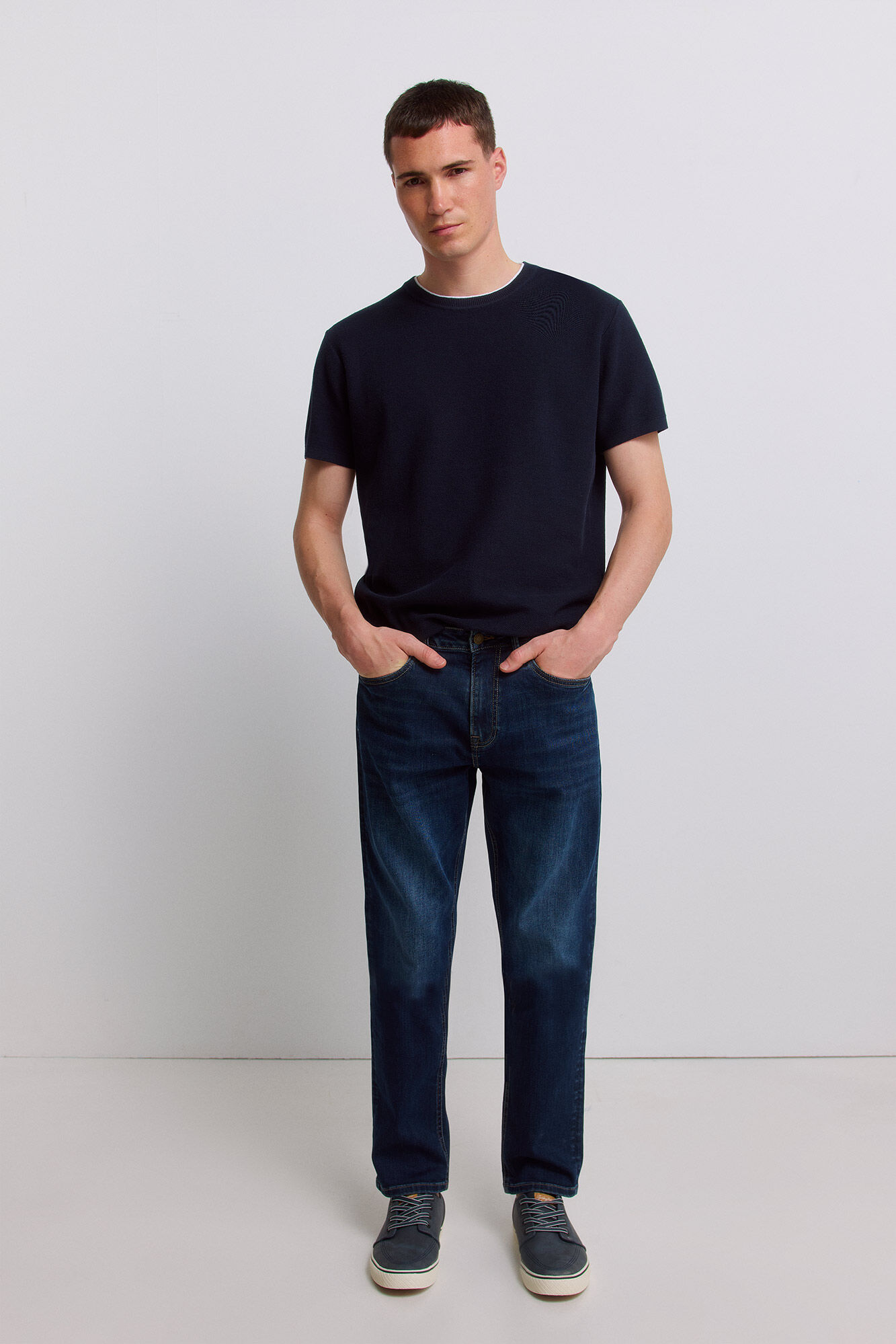 Springfield Dark blue washed slim fit jeans