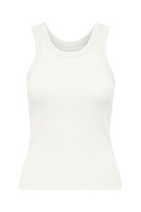 Only Top canelado sem mangas