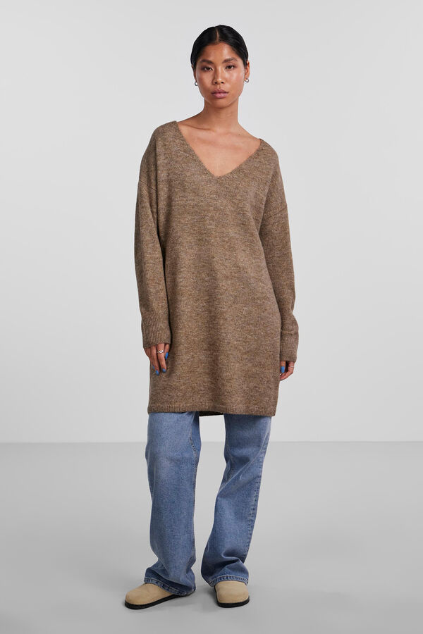 Pieces Short knit dress nude