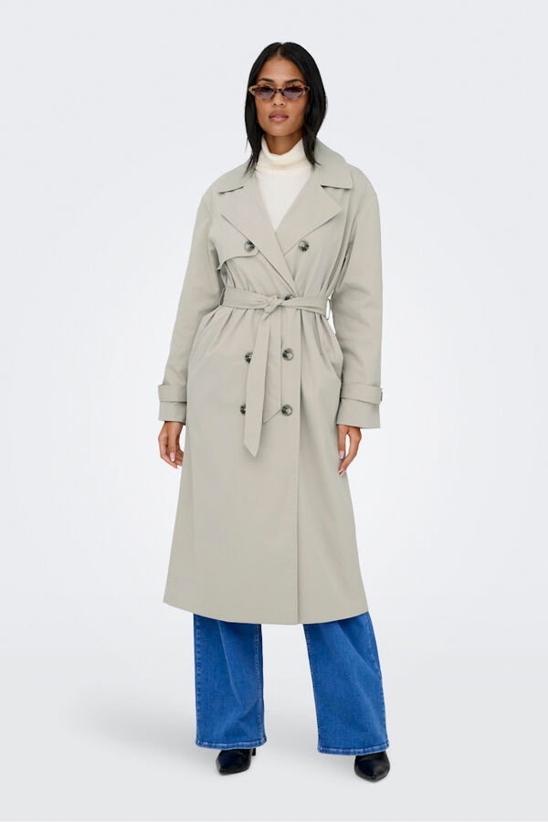 Only Long with belt trench coat printed