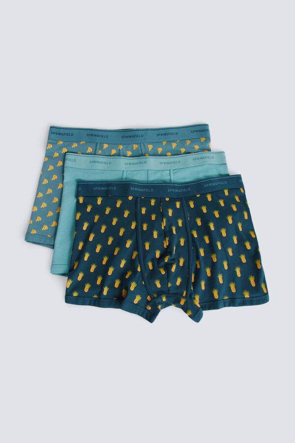 Springfield 2-pack pineapple & banana print boxers blue