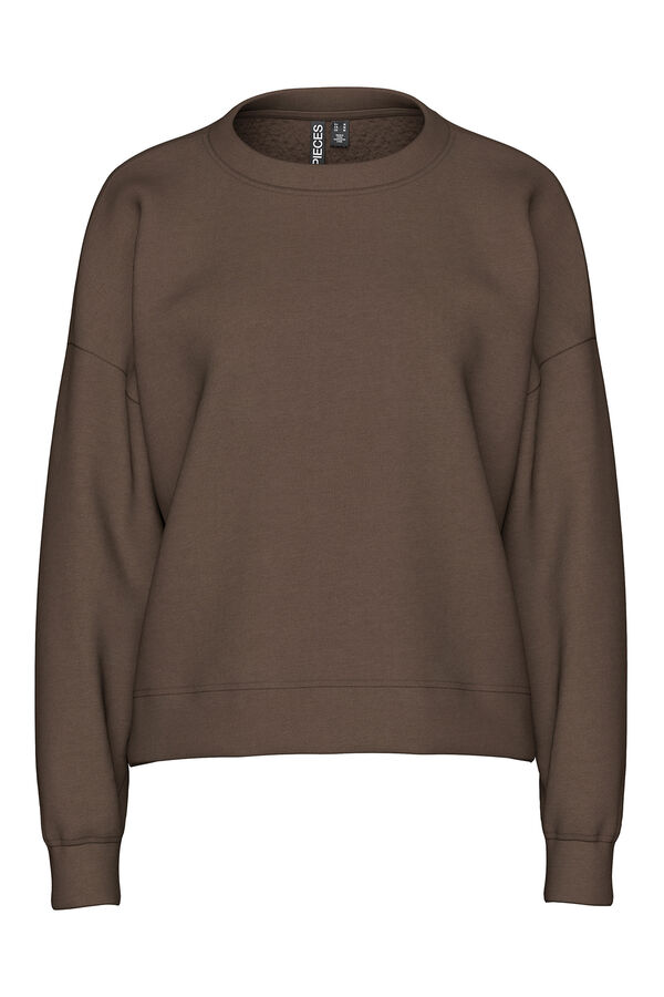 Pieces Sweatshirt básica castanho
