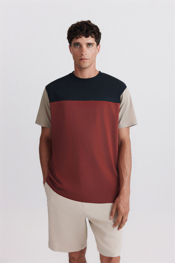 Springfield Color block majica Narandžasta