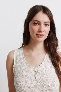 Springfield Pointelle knit button T-shirt