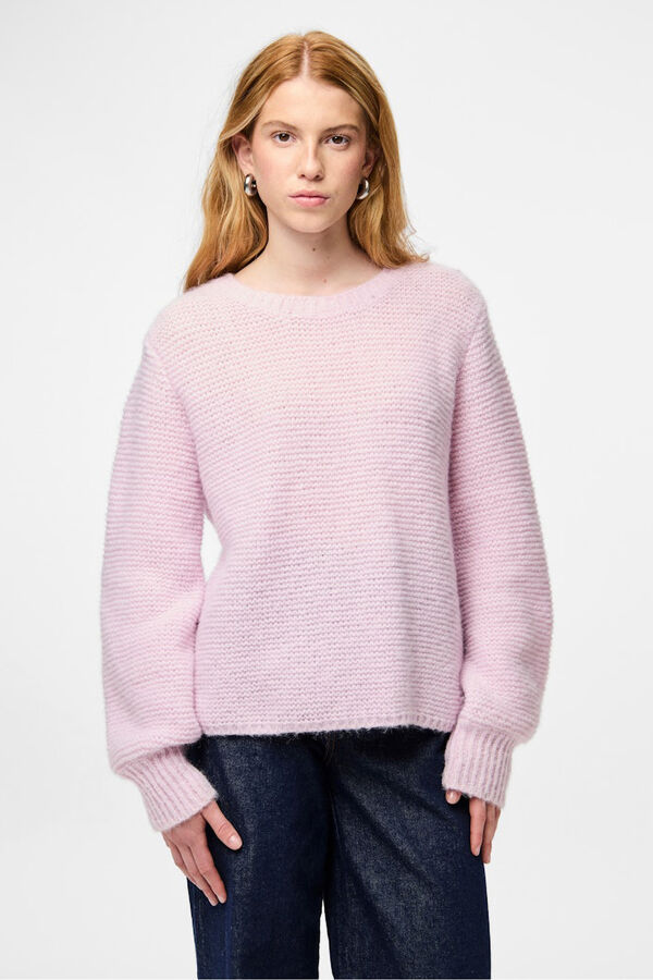 Pieces Basic round neck jumper pink