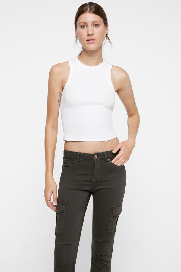 Only Slim fit cargo trousers green