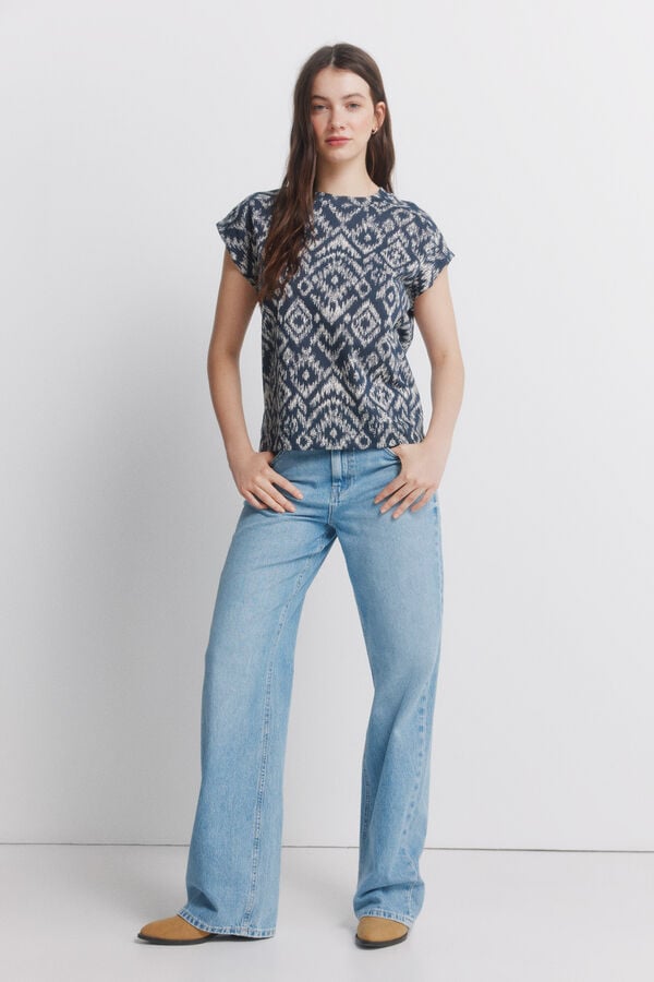 Springfield Straight high-rise jeans blue