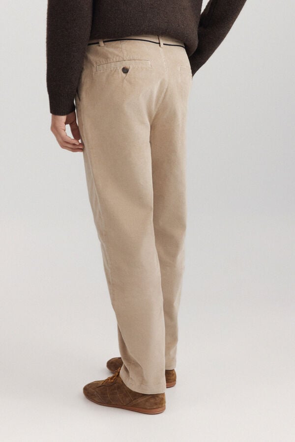 Springfield Pantalon chino en micropolaire slim fit gris