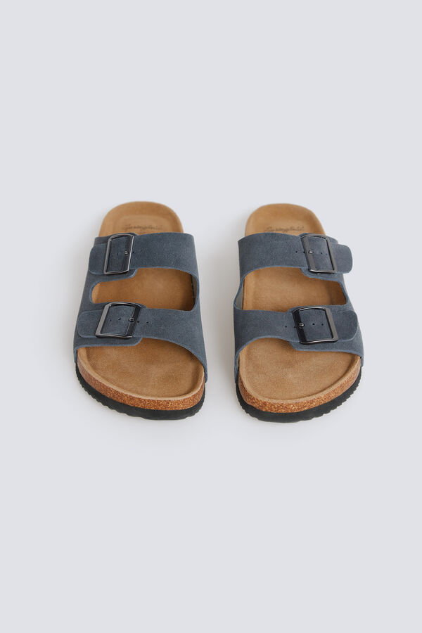 Springfield Leather double buckle sandal grey