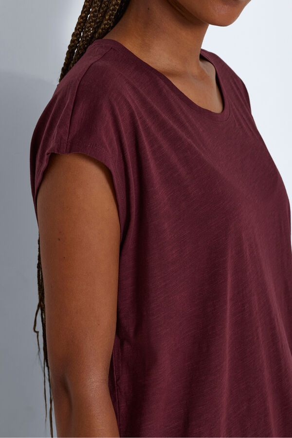 Noisy May Short sleeve round neck T-shirt pink