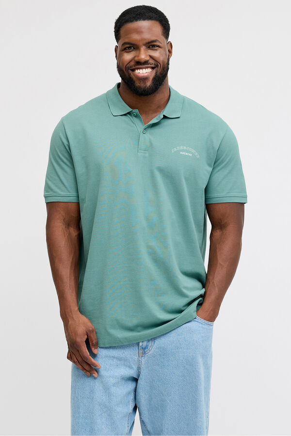 Jack & Jones PLUS Basic short sleeve polo shirt blue