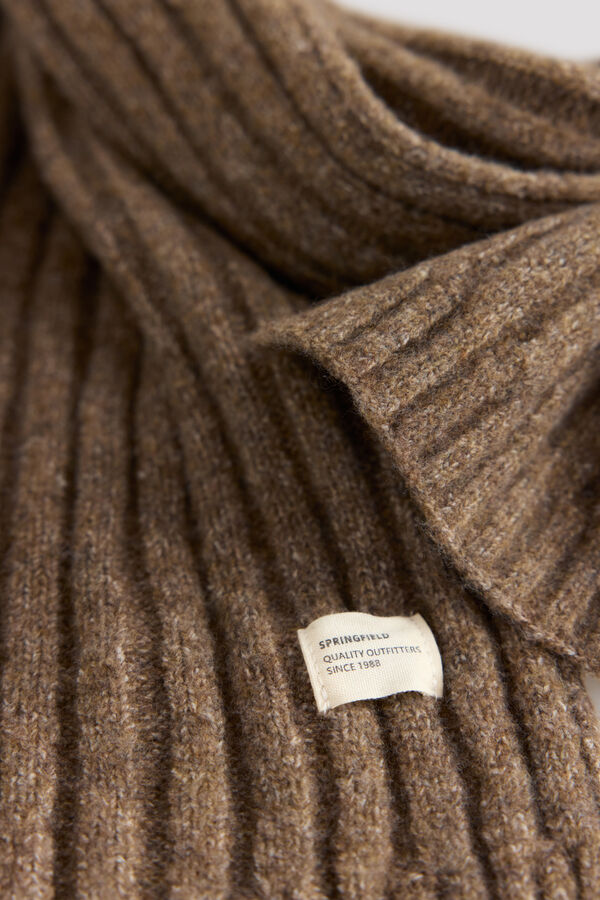 Springfield Ribbed scarf nude