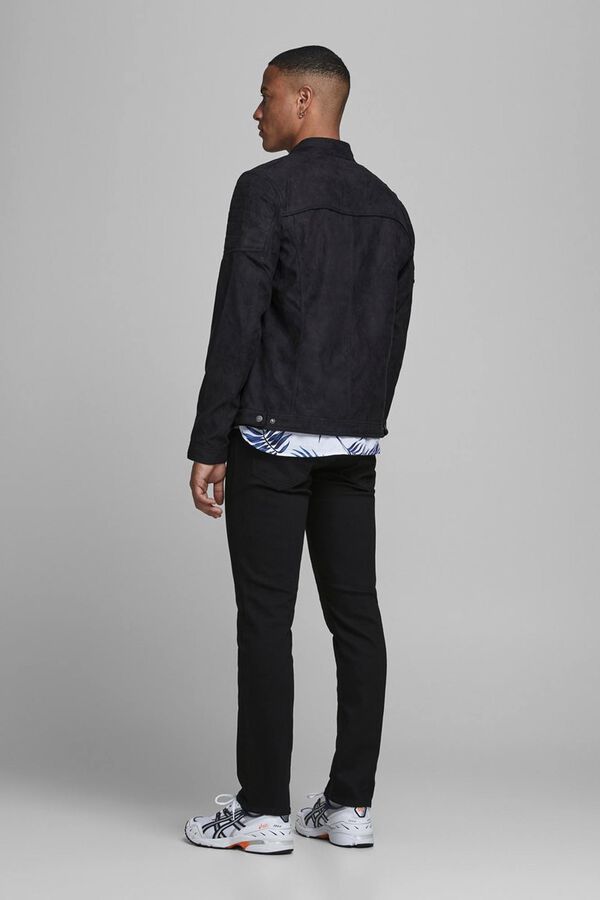 Jack & Jones Chaqueta motera simil ante negro