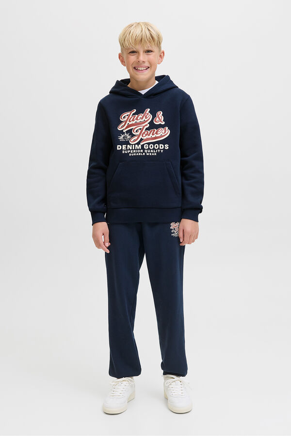 Jack & Jones Junior Hooded sweatshirt with logo blue