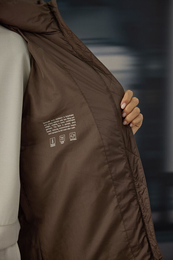 Springfield Water-resistant midi puffer jacket brown