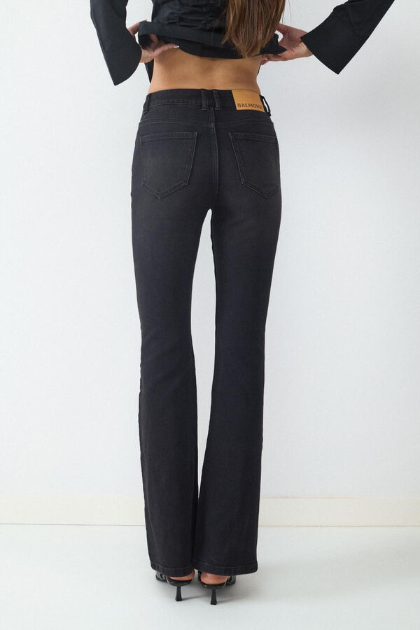 Balmohk High-rise flare jeans black