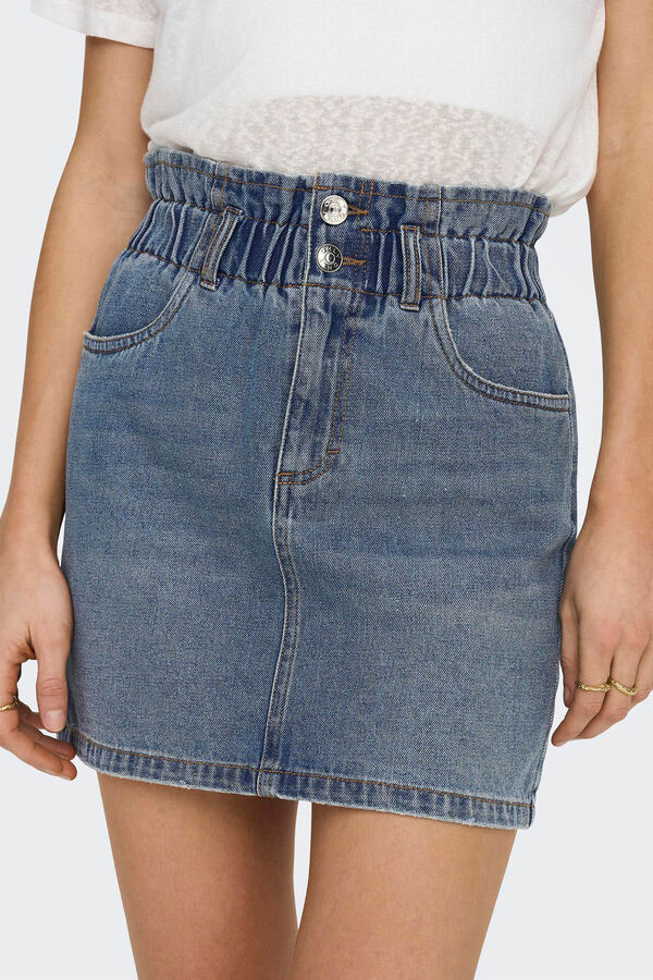 Springfield Short paperbag denim skirt bluish