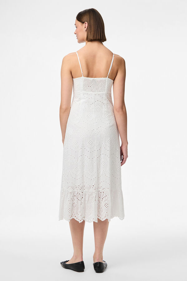 Pieces Vestido midi de tirantes blanco