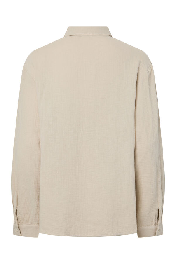 Pieces Oversize long sleeve shirt grey