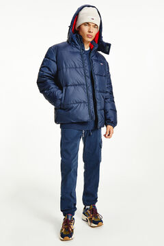 Springfield Hooded puffer coat with tape. navy