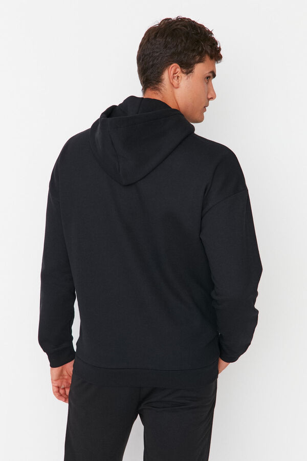 Trendyol Sudadera oversize con capucha negro