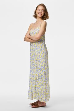 Pieces Flie&szlig;endes langes kleid mit print