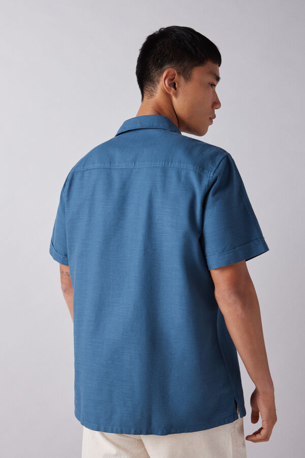 Springfield Camisa manga curta rústica azul