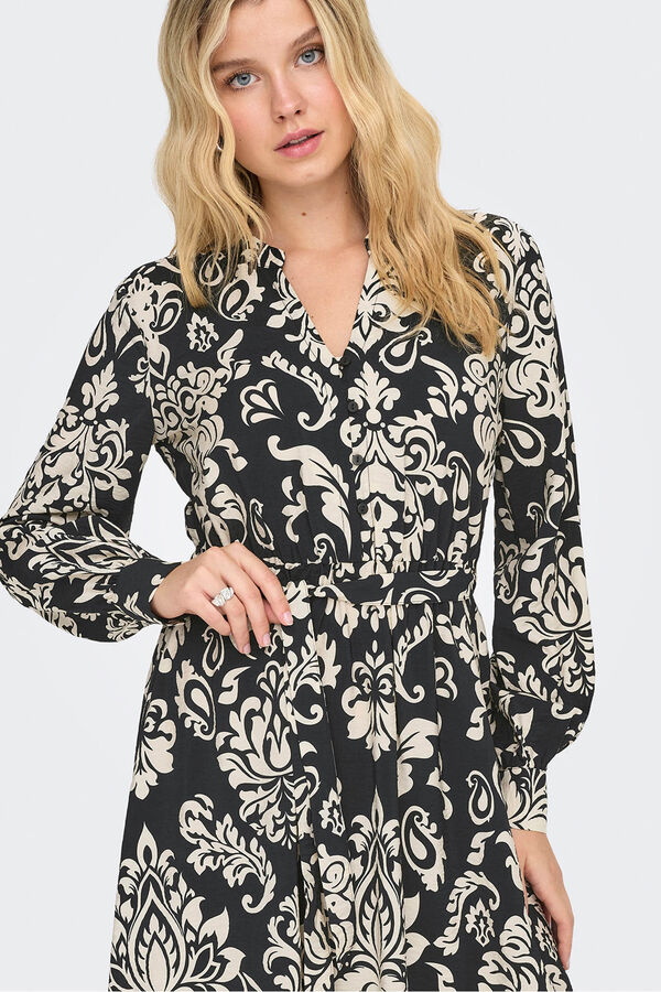 JDY Vestido corto estampado negro