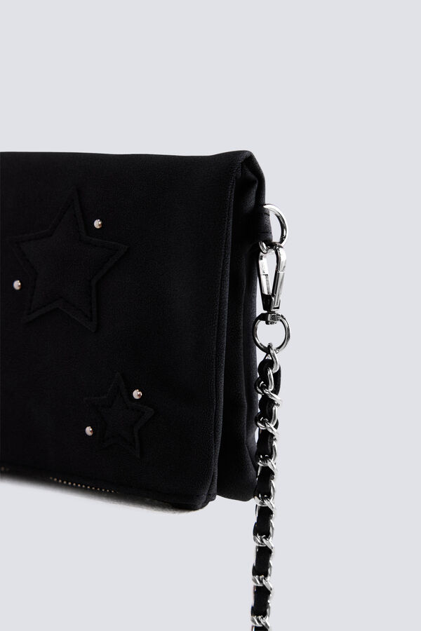 Springfield Faux suede star crossbody black