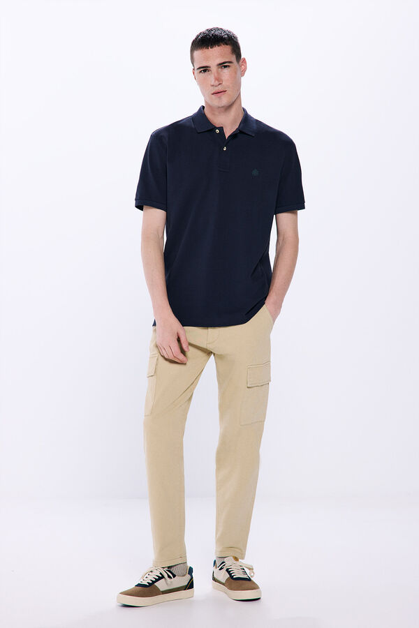 Springfield Regular fit basic piqué polo blue