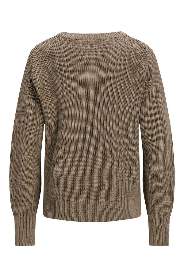 Springfield Medium knit jumper with round neck brown
