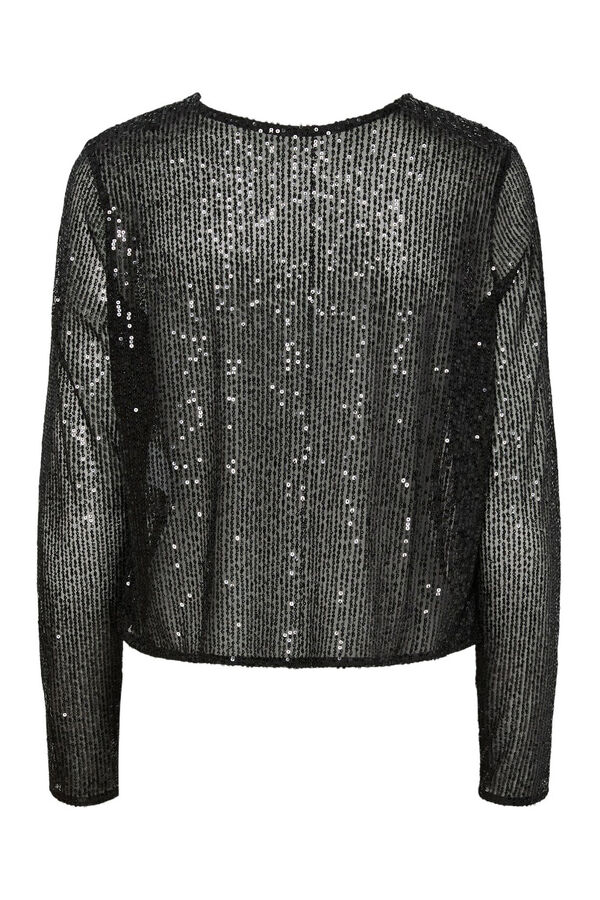 Pieces Cárdigan lentejuelas lazada negro