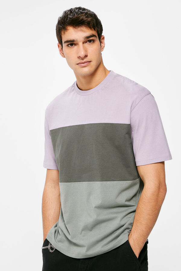 Springfield T-shirt colour block roxo