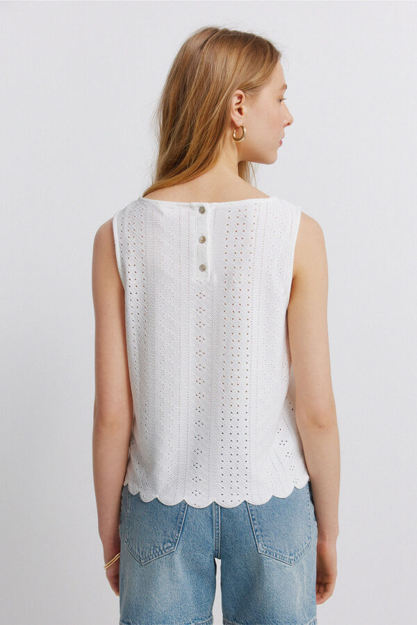 Springfield T-shirt al&ccedil;as em crochet bege