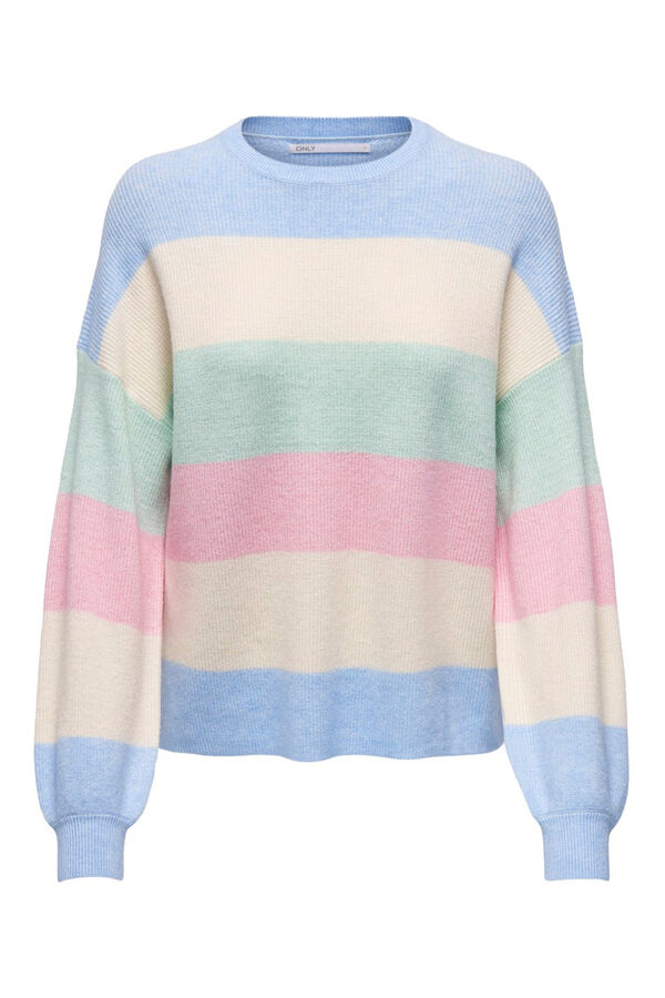 Only Camisola &agrave;s riscas gola redonda azul