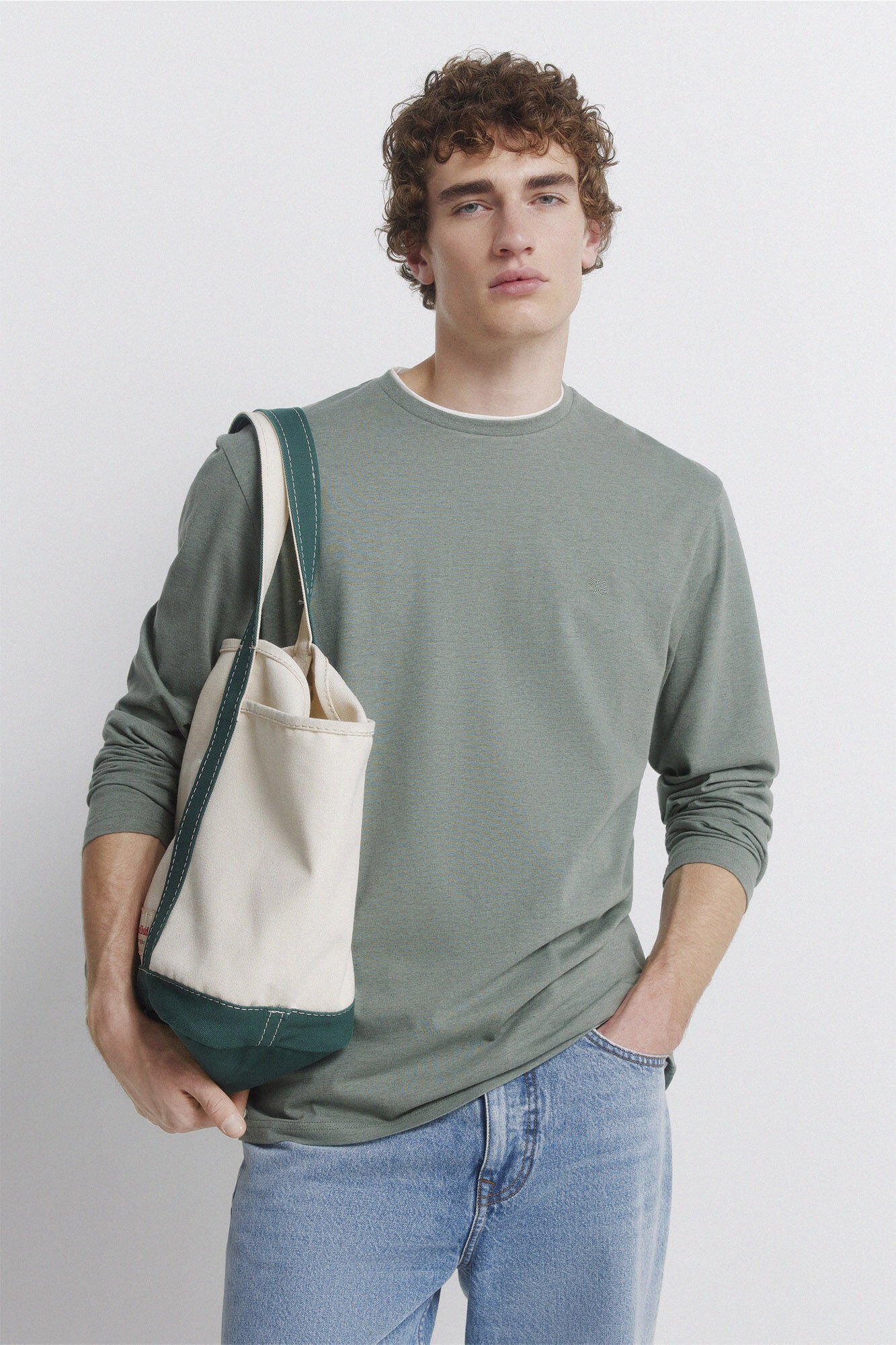 Springfield long sleeve T-shirt with double melange effect