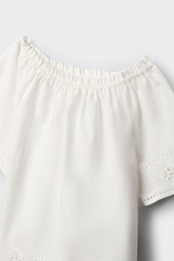 Springfield Kids Dečija vezena bluza Bela