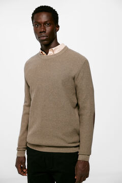 Springfield Textured elbow patches jumper brown