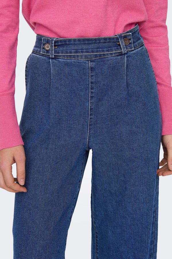 Springfield High-rise wide-leg jeans plava