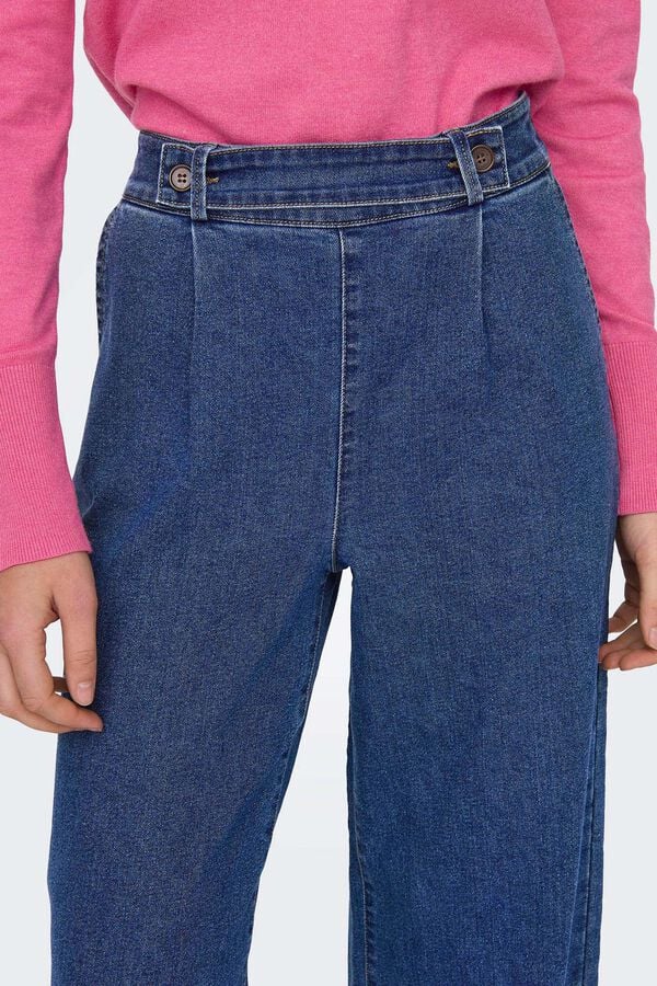 Springfield High-rise wide-leg jeans bluish