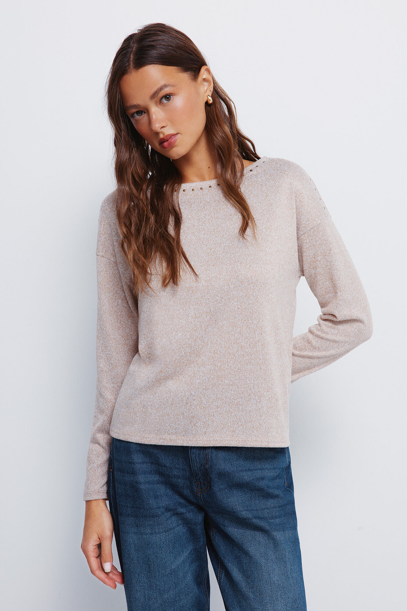 Springfield Studded boat neck T-shirt