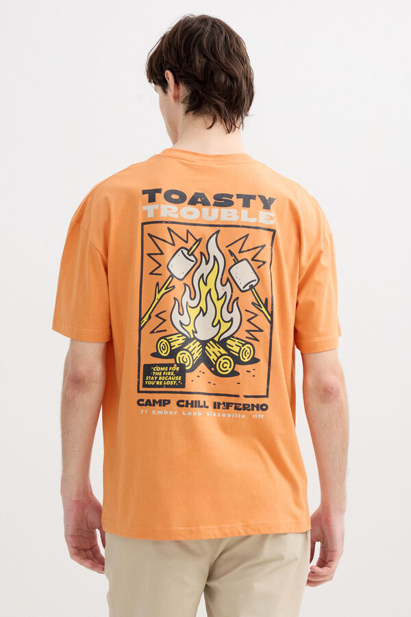 Inside Camiseta oversize de manga corta coral