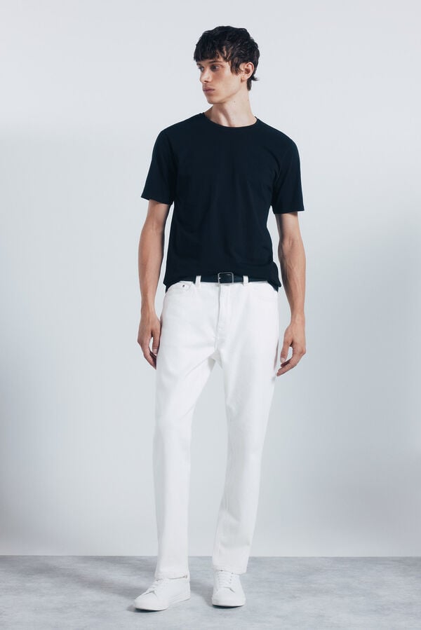 Springfield Basic cotton lycra T-shirt black