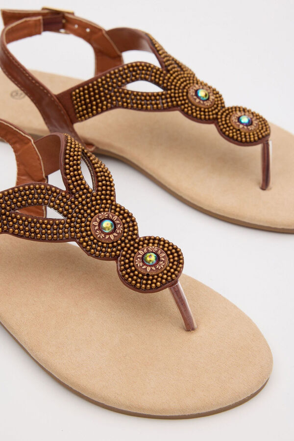 Springfield Ethnic studded strappy thong sandal braonsiva