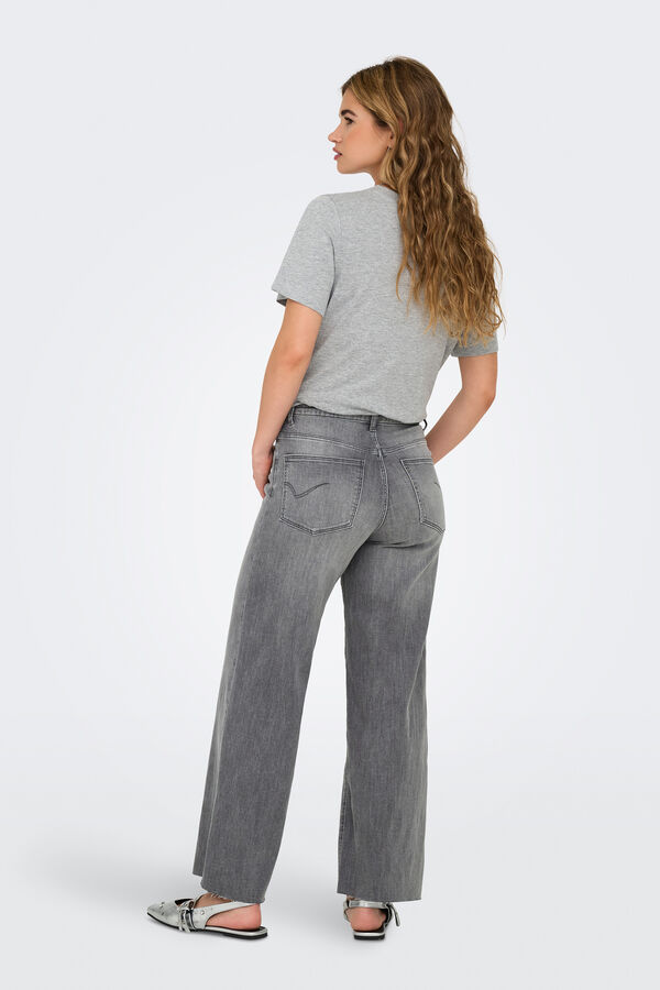 Only Jeans wide leg crop gris