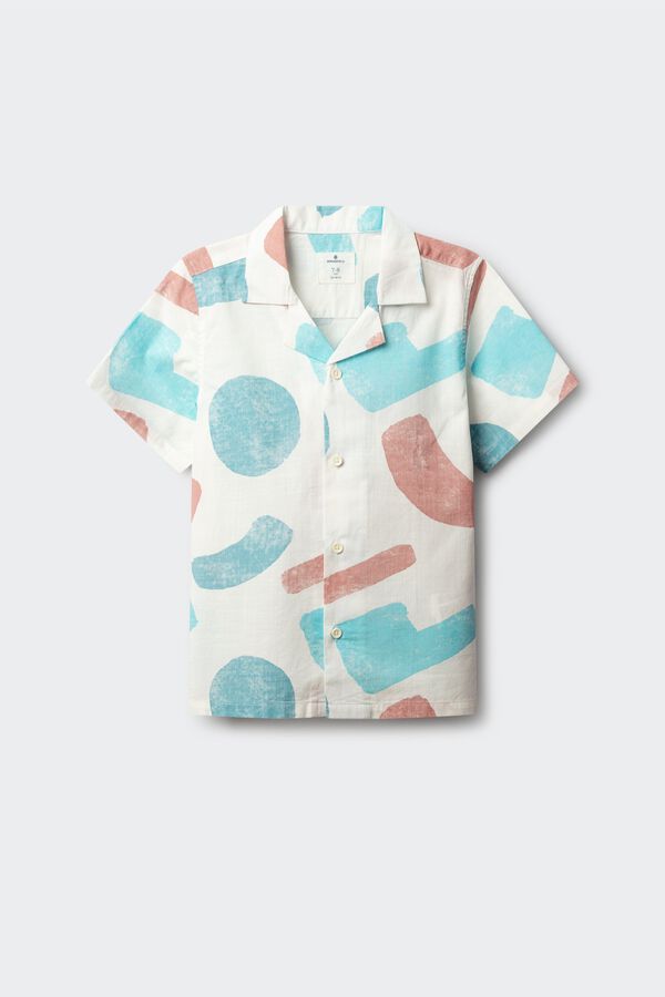 Springfield Kids Camisa de manga curta pinceladas para menino bege