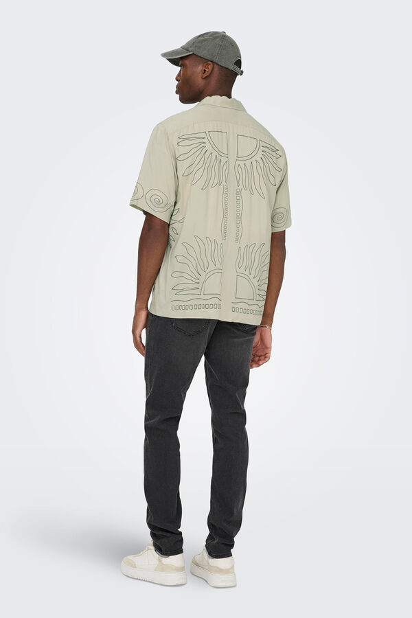 Only & Sons Kurzarm-Hemd Gr&uuml;n